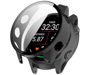 FTRONGRT Case Compatible with Garmin Forerunner 70/170, PC + Screen Tempered Film, Anti-Scratch All-Inclusive Watch Cover. Black
