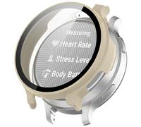 FTRONGRT Case Compatible with Garmin Lily 2 Active, PC + Screen Tempered Film, Anti-Scratch All-Inclusive Watch Case Compatible with Garmin Lily 2 Active. Ivory White