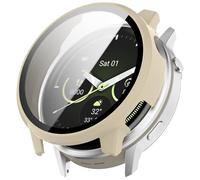 FTRONGRT Case Compatible with Garmin Venu 4 41mm, PC + Screen Tempered Film, Anti-Scratch All-Inclusive Watch Cover. Ivory White