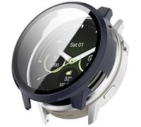 FTRONGRT Case Compatible with Garmin Venu 4 45mm, PC + Screen Tempered Film, Anti-Scratch All-Inclusive Watch Cover. Ink Blue