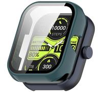 FTRONGRT Case Compatible with HAYLOU Watch 4, PC + Screen Tempered Film, Anti-Scratch All-Inclusive Watch Cover. Pine Needle Green