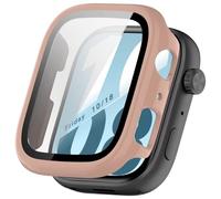 FTRONGRT Case Compatible with Honor Watch X5i, PC + Screen Tempered Film, Anti-Scratch All-Inclusive Watch Cover. Pink