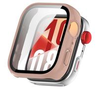 FTRONGRT Case Compatible with Huawei Watch Fit 4, PC + Screen Tempered Film, Anti-Scratch All-Inclusive Watch Case.Pink
