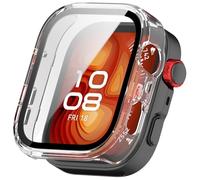 FTRONGRT Case Compatible with Huawei Watch Fit 4 Pro, PC + Screen Tempered Film, Anti-Scratch All-Inclusive Watch Case.Transparent