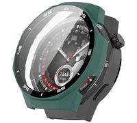 FTRONGRT Case Compatible with Huawei Watch GT 5 Pro 46mm, PC + Screen Tempered Film, with Scale, Anti-Scratch All-Inclusive Watch Case Compatible with Huawei Watch GT 5 Pro 46mm. Official Green