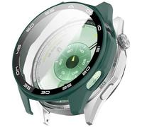 FTRONGRT Case Compatible with Huawei Watch GT 6 46mm, PC + Screen Tempered Film, with Scale, Anti-Scratch All-Inclusive Watch Cover. Official Green