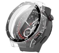 FTRONGRT Case Compatible with Huawei Watch GT 6 Pro 46mm, PC + Screen Tempered Film, with Scale, Anti-Scratch All-Inclusive Watch Cover. Transparent