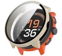 FTRONGRT Case Compatible with SUUNTO Run, PC + Screen Tempered Film, Anti-Scratch All-Inclusive Watch Cover. Ivory White