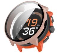 FTRONGRT Case Compatible with SUUNTO Run, PC + Screen Tempered Film, Anti-Scratch All-Inclusive Watch Cover. Pink