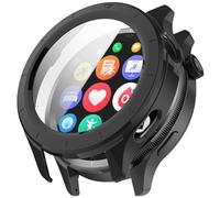 FTRONGRT Case Compatible with Xiaomi Watch S4 / eSIM, PC + Screen Tempered Film, Anti-Scratch All-Inclusive Watch Cover.Black