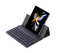 FTRONGRT Folding Case with Keyboard for Samsung Galaxy Z Fold 4 5G, with S Pen Slot, Portable Bluetooth Connectivity Keyboard, Leather Keyboard Case for Samsung Galaxy Z Fold 4 5G-Black
