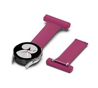 FTRONGRT Soft Silicone 20mm Watch Strap for Garmin Forerunner 55, Pin Strap Buckle Strap, for Nurses Midwives Doctors Paramedics.Red Wine