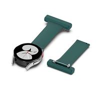 FTRONGRT Soft Silicone 20mm Watch Strap for Garmin Forerunner 55, Pin Strap Buckle Strap, for Nurses Midwives Doctors Paramedics.Dark Green