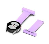 FTRONGRT Soft Silicone 20mm Watch Strap for Samsung Galaxy Watch Active 40mm, Pin Strap Buckle Strap, for Nurses Midwives Doctors Paramedics.Lilac Purple