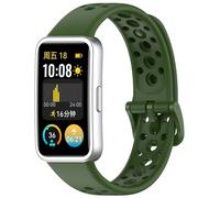 FTRONGRT Soft Silicone Watch Strap for Huawei Band 9 NFC, Non-Slip, Comfortable Replacement Wristband Bands Bracelet for Huawei Band 9 NFC. (Field Green