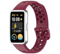 FTRONGRT Soft Silicone Watch Strap for Huawei Band 9, Non-Slip, Comfortable Replacement Wristband Bands Bracelet for Huawei Band 9. (Wine Red
