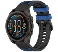 FTRONGRT Strap Compatible with Garmin descent mk2, Comfortable Soft Silicone Watch Replacement Wristband.Black Dark Blue