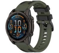 FTRONGRT Strap Compatible with Garmin Fenix 7 Solar, Comfortable Soft Silicone Watch Replacement Wristband.Army Green Black