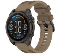 FTRONGRT Strap Compatible with Garmin Forerunner745, Comfortable Soft Silicone Watch Replacement Wristband.Brown