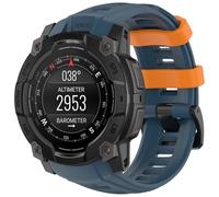 FTRONGRT Strap Compatible with Garmin Instinct 3 50mm, Soft Silicone, Comfortable Watch Replacement Wristband Compatible with Garmin Instinct 3 50mm.Twilight Blue Orange