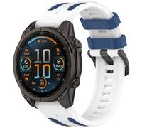 FTRONGRT Strap Compatible with Garmin instinct 3 Solar 45MM, Comfortable Soft Silicone Watch Replacement Wristband.White Blue