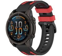 FTRONGRT Strap Compatible with Garmin Quatix 8 47MM, Comfortable Soft Silicone Watch Replacement Wristband.Black Red