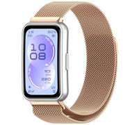 FTRONGRT Strap Compatible with Huawei Band 11/ Band 11 Pro, Metal Case + Strap, Easy to Install and Disassemble, Metal Replacement Wristband. Rose Gold