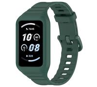 FTRONGRT Watch Strap Compatible with Honor Band 9 / Honor Band 10, Soft Silicone One-Piece Comfortable Replacement Wristband Bands - Dark Green