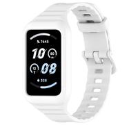 FTRONGRT Watch Strap Compatible with Honor Band 9 / Honor Band 10, Soft Silicone One-Piece Comfortable Replacement Wristband Bands - White