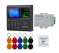 FTSTech Card Password Fingerprint RFID Door Access Control System Kit, Home Security Proximity Door Entry Keypad,10 Key Fobs,EXIT Button, (without Lock)