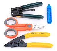 FTTH Fiber Optic Drop Cable Fiber Stripper CFS-2 Double Port Hole Optical Fiber Coating Fiber Kevlar Scissors with Stripping Guide bar