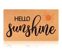 Fttoyoly Hello Sunshine Summer Door Mat for Front Door, Welcome Mat Outside Entrance with Non-Slip Backing, Outdoor Doormats for Home Decor, Perfect Housewarming Gift, 17" x 29.5"