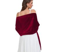 Fttyeiby Shawls and Wraps for Evening Dresses Pashmina Wraps for Women Wedding Velvet Shawl Wrap Accessories, Burgundy, One Size