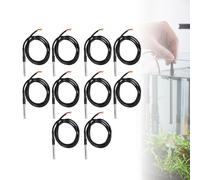 FTVOGUE 10 Pcs Digital Temperature Sensor, 1m Probe | Epoxide Resin Sealed for Refrigerator HVAC Greenhouse, -20 to 80°C Range, Color Coded Wires Fit RPI Shelly