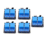 FTVOGUE 2 Channel Relay Module, ABS Optocoupler Isolation Relay Board 5Pcs, 2 Channel Electrical for AVR 51 PIC PLC Control, Compact Design for Automation Projects