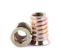 FTVOGUE 20pcs Inside Hex Socket Drive Head Screw Carbon Steel Insert Nuts Threaded for Wood Furniture (M10*25mm)
