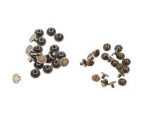 FTVOGUE 20pcs Metal Rivet Flat Head Copper Brass Screws Nuts Nails Rivets Leather Cap Accessories for Coats Caps Bags Decoration (5mm)
