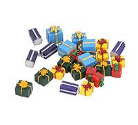 FTVOGUE 25Pcs Dollhouse Boxes Resin 5 Colors Mini Dollhouse Accessories for 1:12 Scale Model with Lifelike Details for Crafts Party Favors