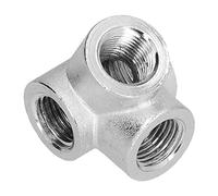 FTVOGUE 2Pcs 4 Way Support Valves Air Compressor Fitting Joint Pipe Fittings 12 X 12 X 12mm for Air Compressor and Pump Accessories Home Workshop Use