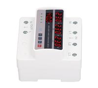 FTVOGUE 3 Phase Voltage Protector Automatic Transfer Switch PC Flame Retardant Voltage Transfer Switch AC220V 40A 4 LED Display Over Under Current Protection for Home DIN Rail Use