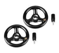 FTVOGUE 3 Spoke Handwheel, Round Hand Wheel with Removable Handle for Lathe Milling Machine, Engineered Plastic Anti Aging Smooth Rotation