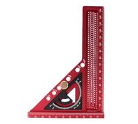 FTVOGUE 3D Multi Angle Measuring Ruler, Aluminum Alloy Miter Ruler, 0-180 Degree Protractor for Carpenters and Woodworking (Red and Black)