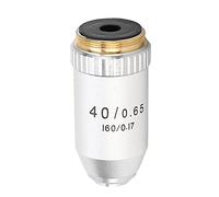 FTVOGUE 40X Achromatic Objective Brass Stainless Steel Microscope Objective Size Auto Rebound Replacement Lens for Biological Microscopes Lab Repair and Observation