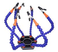 FTVOGUE 6 Flexible Arms Soldering Helping Hand Aluminum Alloy Base with 360 Degree Rotatable Clips for PCB Electronics Assembly and Carving Projects
