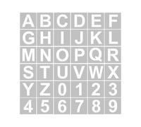 FTVOGUE 62pcs Letter and Number Stencils, 3 4 5 Inch Reusable Alphabet Templates with Bendable Washable PET Material, for Painting on Wood Fabric Wall Door Decor Cake Biscuit (36pcs & 4 Inch)