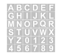 FTVOGUE 62pcs Letter and Number Stencils, 3 4 5 Inch Reusable Alphabet Templates with Bendable Washable PET Material, for Painting on Wood Fabric Wall Door Decor Cake Biscuit (36pcs & 5 Inch)