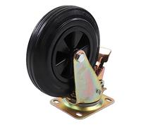 FTVOGUE 8in PU Rubber Caster Wheels 440lbs Load Capacity with Roller Bearings Low Noise Impact Absorbing for Trash Cans Workbench Cart