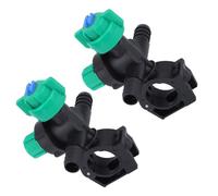 FTVOGUE Agricultural Spray Nozzle PP Fan Shaped Spraying Nozzle 2 Pack Adjustable Knob Switch 25mm Steel Tube Clamp 13mm Hose Connector for Farm Vehicle Sprayer