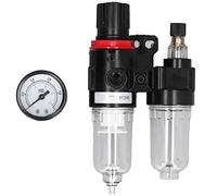 FTVOGUE Air Compressor Filter Regulator, Aluminum Alloy Air Pressure Regulating Filter with Oil Water Separator G1 4in 0.05 to 0.85MPa 650L Min for Pneumatic Tools Workshop Use