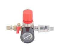 FTVOGUE Air Compressor Regulator, Cast Iron Pressure Control Valve with Gauge, 0 to 180 PSI, Easy Installation, Includes Connectors and Ball Valve for Pneumatic Compressor Use